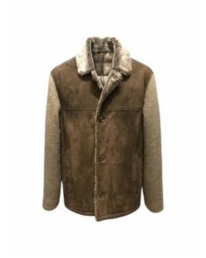 Gimo's Long Sleeve Shearling Coat - Green