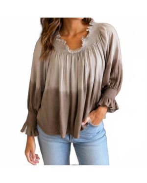 Phie Collective Marina Dip Dye Off Shoulder Top - Brown