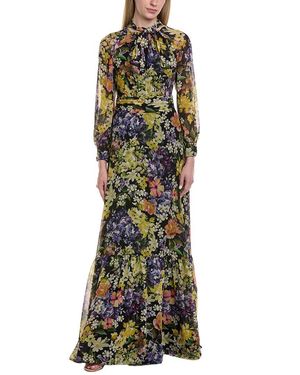 Teri Jon Printed 3/4 Sleeve Maxi Dress - Green