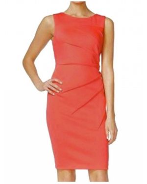 Calvin Klein Starburst Sheath Creamsicle Dress - Red