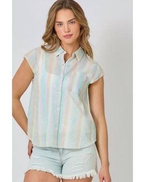 Mystree Pastel Stripe Shirt - Purple