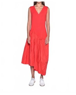 Simply Mila Amman Asymmetrical Dress - Red