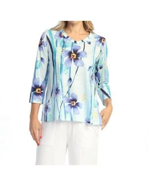 Jess & Jane Tulip Hem Top - Blue