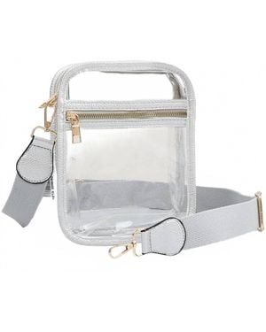 Queens Designs Clear Square Crossbody Bag - Gray