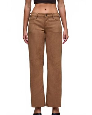 Hidden Jeans Suede Comfort Flare Pants - Brown