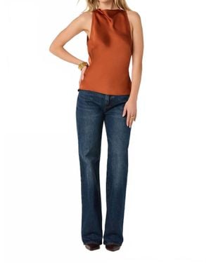 Astr Shyann Cowl Neck Halter Top - Blue