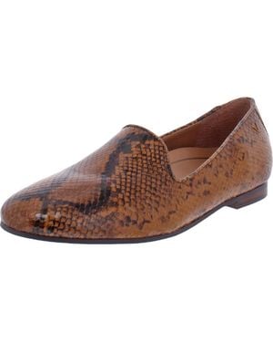 Vionic Willa Leather Round Toe Smoking Loafers - Brown