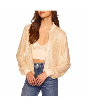 Susana Monaco Sequin Bomber Jacket - Natural