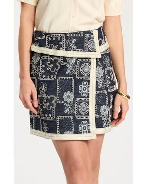 tyler boe Zoey Embroidered Skirt - Blue