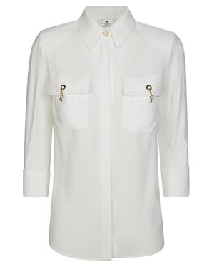 Elisabetta Franchi Shirt With Classic Collar - White