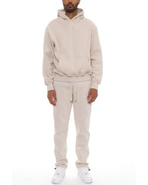TRUEDAMES Premium Cotton Blend Hoodie Set - Brown