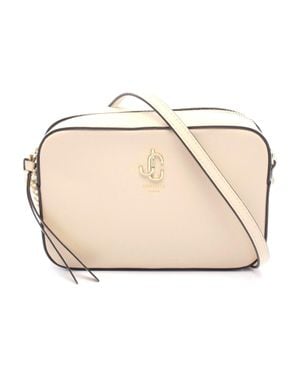 Jimmy Choo Jc Camera Leather Shoulder Bag - Natural