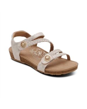 Aetrex Jillian Braided Quarter Strap Sandal - Metallic