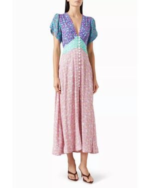RIXO London Novara Midi Dress - Pink