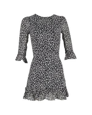 Reformation Doutzen Polka-Dot Mini Dress - Black