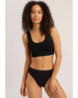 Hanro Touch Feeling Crop Top Stretch Padded Performance Jzz385 - Black