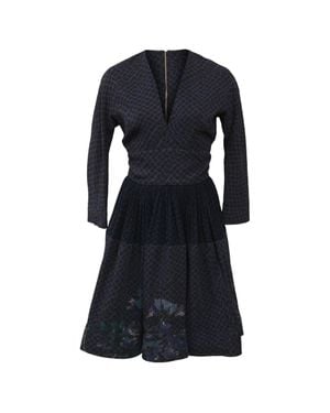 Elie Saab Printed A-Line Knee Length Dress - Black