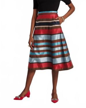 Frances Valentine Mercer Striped Skirt - Red