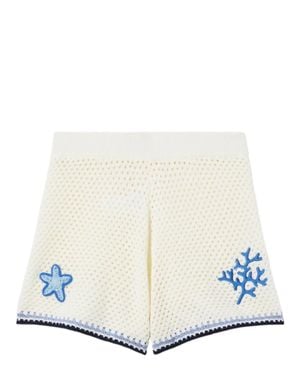 MC2 Saint Barth Cream Textured Knit Shorts - White