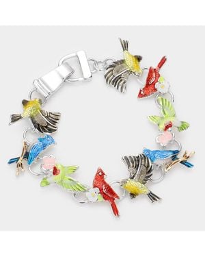 Fashnzfab Enamel Bird Link Magnetic Bracelet - Blue