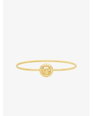 Michael Kors Logo Charm Bangle - Metallic