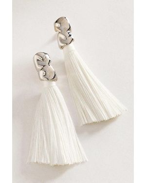 By Anthropologie Molten Metal Tassel Drop Earrings - Natural