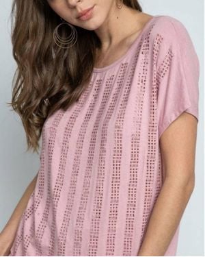 Vocal Apparel Love Is Blind Short Sleeve Top - Pink