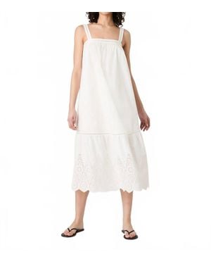 French Connection Cotton Square Neck Midi Dress - White