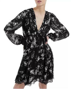 The Kooples Ghost Flowers Dress - Black