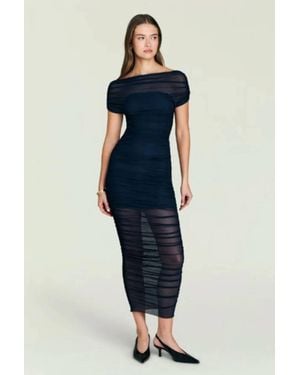 SER.O.YA Noel Off Shoulder Mesh Midi Dress - Blue