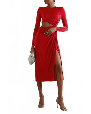 Jason Wu Long Sleeve Jersey Dress With Cut Out Detail - Red