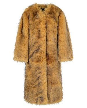 ROTATE BIRGER CHRISTENSEN Bina' Polyester Faux Fur Coat - Yellow