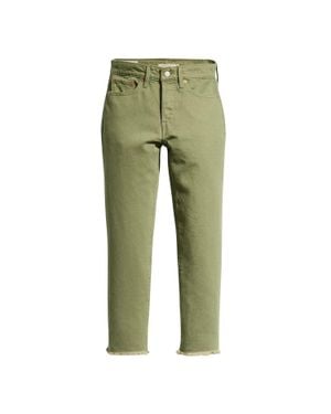 Levi's Wedgie Jeans Denim 100% Cotton Raw Hem Straight Leg Nwt - Green