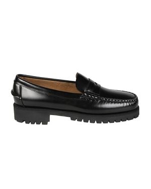 Sebago Dan Lug Polished Calfskin Penny Loafers - Black