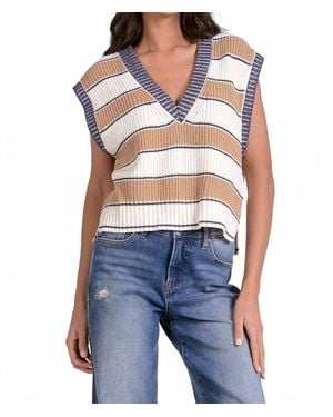 Elan Deep V Sweater Vest - Blue