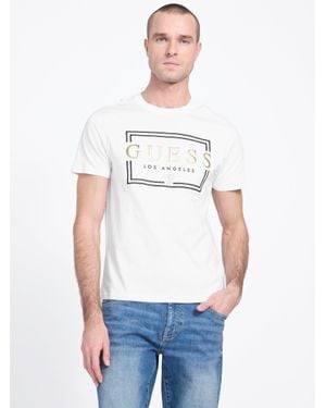 Guess Koltz Logo Crewneck Tee - White