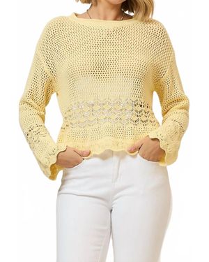 Cozy Co. Breeze Open Knit Sweater - Yellow