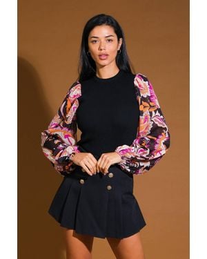 TRUEDAMES Stop & Stare Sweater Top - Blue