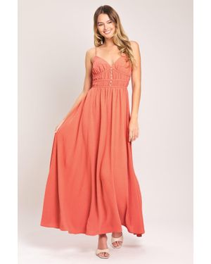 TRUEDAMES Coral Blossom Woven Maxi Dress - Pink