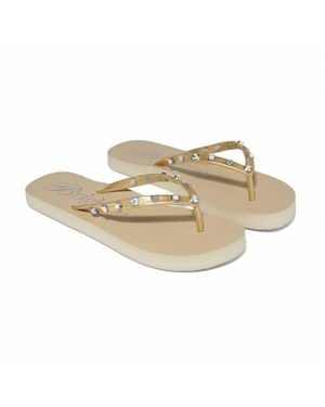 Brighton V-Thong Flat Flip Flops - Natural
