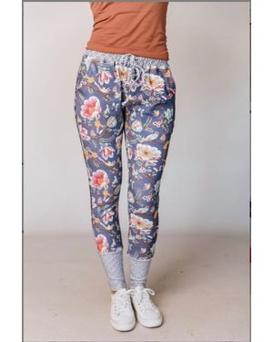 Ampersand Ave Dancing Floral Sweatpants - Blue