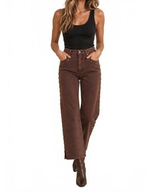 Oliver Logan Addington Mid Rise Wide Leg Crop Jeans - Multicolor