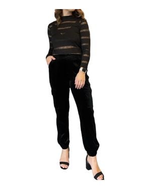 Sanctuary Relaxed Velvet Rebel Sweatpants - Black