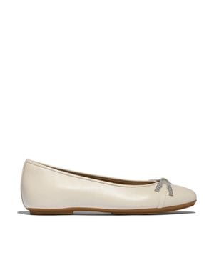 Fitflop Delicato Glitz Bow Ballerina - Natural