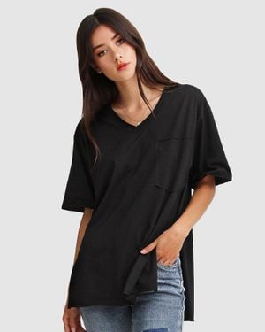 Belle & Bloom Brave Soul Oversized T-Shirt - Black