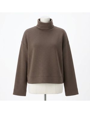 Spanx Air Essentials Cropped Turtleneck Top - Brown