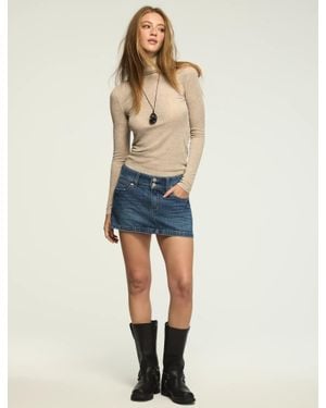 Lucky Brand Denim Micro Mini Skirt - Blue
