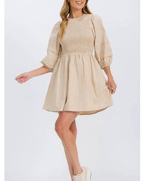 In The Beginning Arron Smocked Dress - Natural
