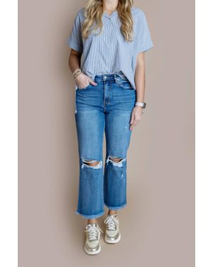 LOVERVET High Rise Slim Wide Jeans - Blue