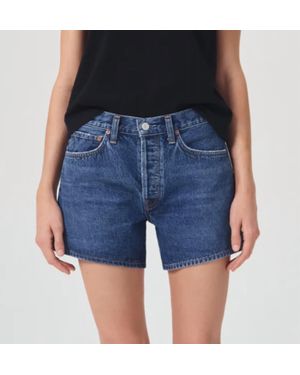 Agolde Parker Long Denim Short - Blue